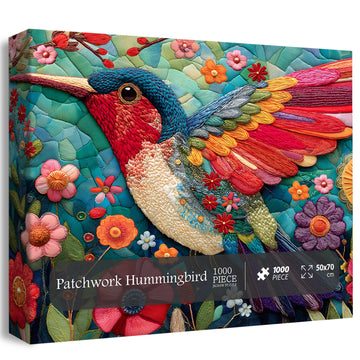 Patchwork Hummingbird Jigsaw Puzzle 1000 Pieces